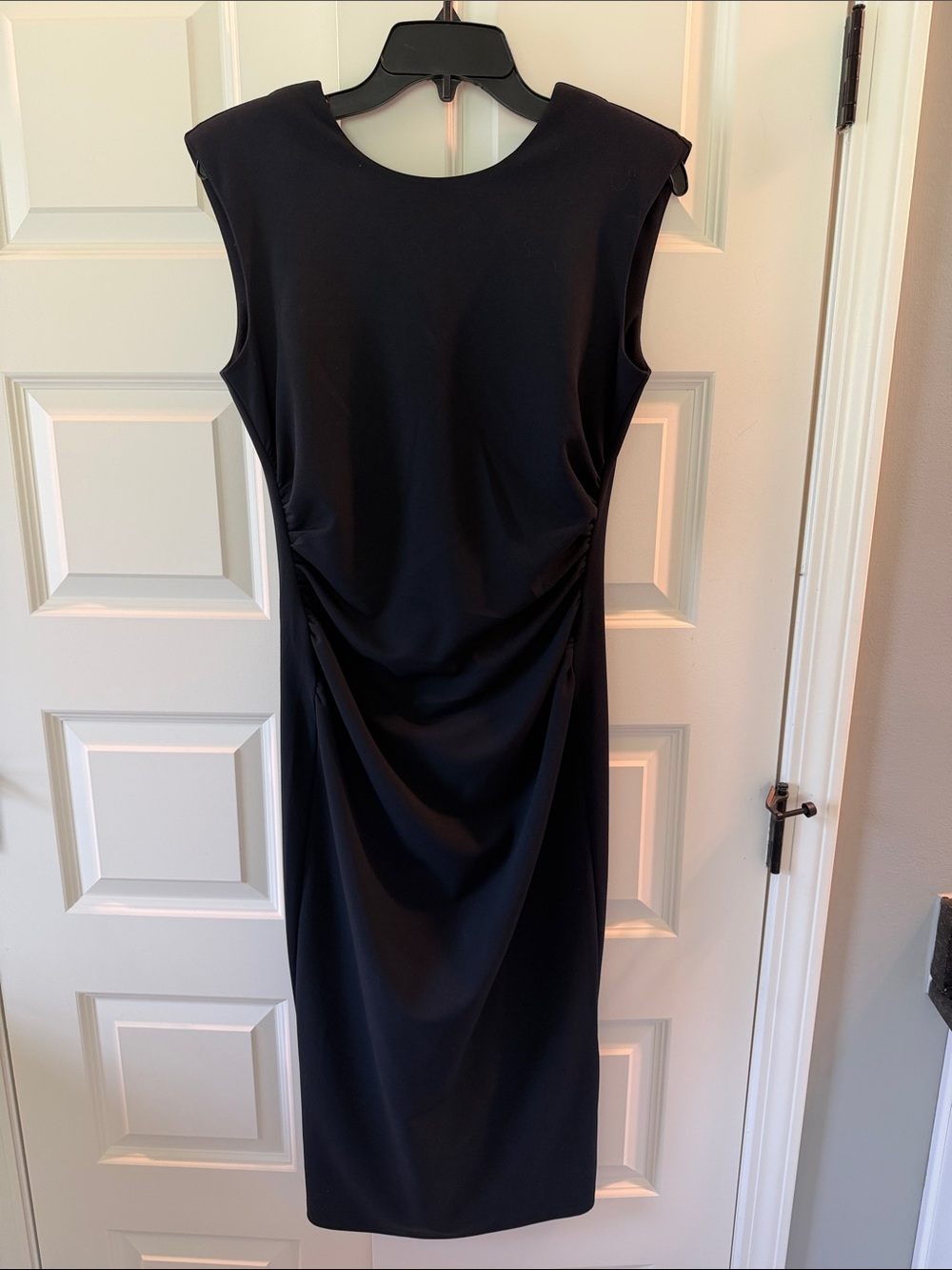 Alex Marie Navy Sleeveless Midi Sheath Dress